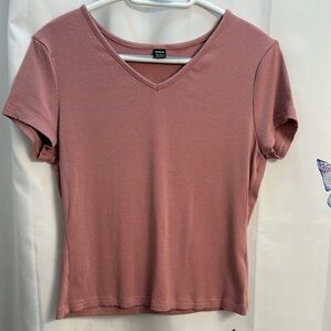 SHEIN Pink  Fitted Short Sleeve T-Shirt XL